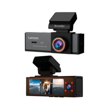 Camera DVR Lenovo Q7 cu 3 camere 4K fata si 1080 spate si 1080 interior ecran 3.2 inch IPS Wifi unghi larg monitorizare parcare