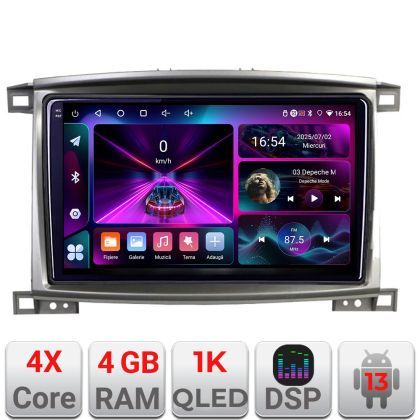 Navigatie Toyota Land Cruiser L100 2002-2008 A-L100 4+64 InCell Display 1K Android Waze USBNavigatie Internet Youtube Radio V1