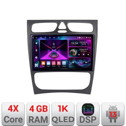 Navigatie Mercedes C W203 2001-2007 A-clk  4+64 InCell Display 1K Android Waze USB Navigatie Internet Youtube Radio