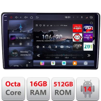 Navigatie VW Passat B5  Qled 2K Octa Core 16+512GB LTE 4G DSP Wifi 5Ghz android auto carplay radio gps internet kit-b5-v2+EDT-E809-2K