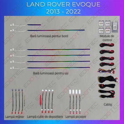 Lumini Ambientale NIGHTVIBE Range Rover Evoque 2013-2022 set complet control telefon sau sistem original