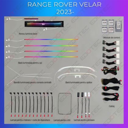 Lumini Ambientale NIGHTVIBE Range Rover Velar 2023- set complet control telefon sau sistem original