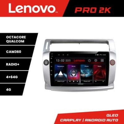 Navigatie Citroen C4 Lenovo Kit-088 8 core QLED 2K 4+64 360 Android Waze USB Navigatie Internet Youtube Radio