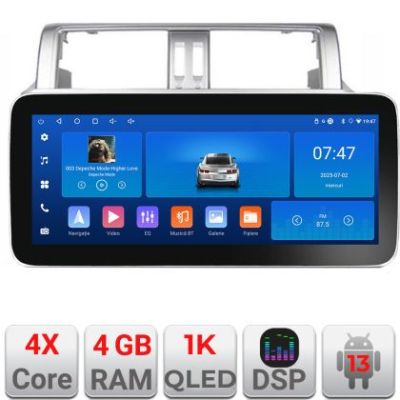 Navigatie Toyota Landcruiser J150 Prado 2014-2017 K-065 Edotec 4+64 12.3 inch Incell 1K android Wifi 5Ghz gps internet et GPS W