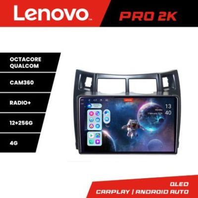 Navigatie Toyota Yaris 2008-2011 Lenovo Kit-YARIS08 8 core QLED 2K 12+256 360 Android Waze USB Navigatie Internet Youtube Radio Lenovo