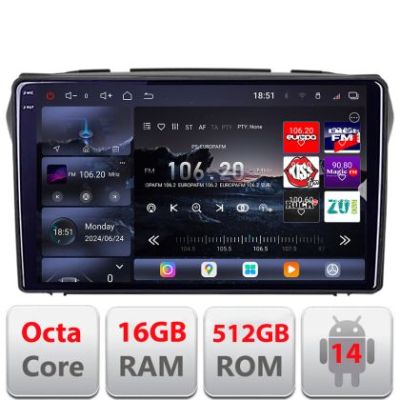 Navigatie Suzuki Alto 2009-2016 Android radio gps internet 8 core QLED 2K 16+512GB 360 Edotec