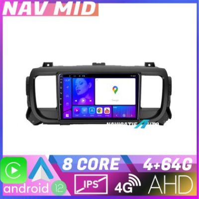Navigatie Citroen Jumpy Toyota Proace Peugeot Traveller KIT jumpy16 EDOTEC-LITE Android Ecran 720P Octa Core 4 64 Carplay v2