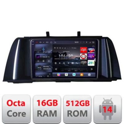 Navigatie Seria 5 F10 2010-2012 CIC 8 core QLED 2K 16+512GB 360 Android Waze USB Navigatie Internet Youtube Radio Edotec