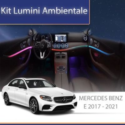 Lumini Ambientale chenar display 64 de culori Mercedes E W213 2017-2023 control pe sistemul original sau telefon