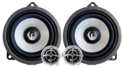 Set 2 Difuzoare componente, pe 2 căi BMW, 4” (100 mm) cu filtru și cabluri plug & play, 60 W RMS/120 W MAX, 4Ohm, Phoenix Gold, ZDSB100CS