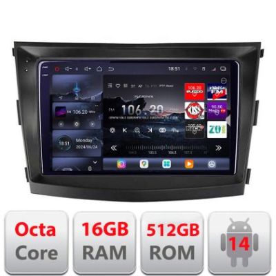 Navigatie SsangYong Tivoli 2015-2019 Android radio gps internet 8 core QLED 2K 16+512GB 360 Edotec