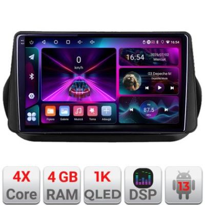 Navigatie Peugeot Bipper, Citroen Nemo, Fiat Qubo 2008-2017 Android radio gps internet 4+64 InCell Display 1K Kit-bipper+EDT-E210-RK