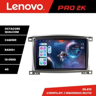 Navigatie Toyota Land Cruiser L100 2002-2008 Lenovo Kit-L100 8 core QLED 2K 12+256 360 Android Waze USB Navigatie Internet Youtube Radio
