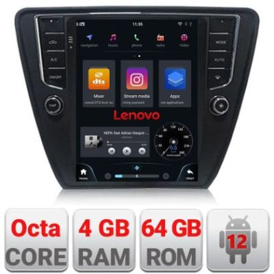Navigatie Skoda Octavia 3,Qled 9.7" Qualcomm qled 4+64 360 Android wifi 4G carplay android auto kit-tesla-045+EDT-E520