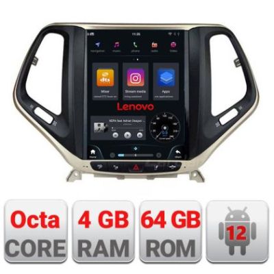 Navigatie Jeep Cherokee 2016-2020 tip tesla radio gps internet Qualcomm 8X 8+128 360 4G carplay android auto  kit-tesla-cherokee17
