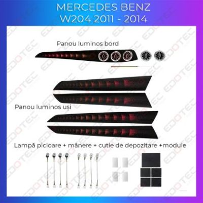 Lumini Ambientale Mercedes Benz W204 set complet cu trimuri control telefon sau sistem original