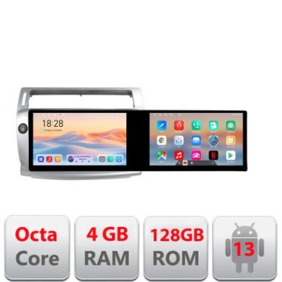 Navigatie Citroen C4 Kit-088 Edotec 2 ecrane  8 core 4+128 21.6 inch Incell android Wifi 5Ghz gps internet