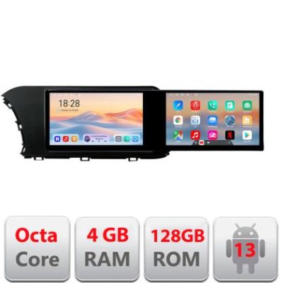 Navigatie Hyundai I20 2020- Kit-i20 Edotec 2 ecrane  8 core 4+128 21.6 inch Incell android Wifi 5Ghz gps internet