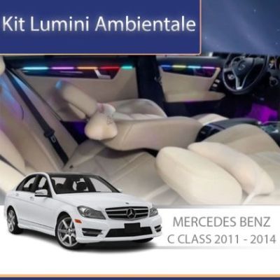 Lumini ambientale Mercedes C Class W204 trimuri set complet control din telefon sau sistemul original AMB-ME-W204-TRIMMS
