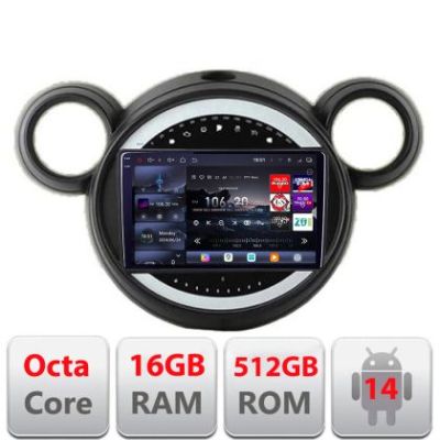 Navigatie Mini 2011-2015 cu sistem CIC 8 core QLED 2K 16+512GB 360 Android Waze USB Navigatie Internet Youtube Radio Edotec