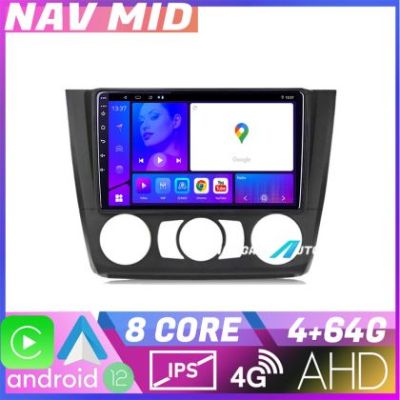 Navigatie BMW Seria 1 E87 2007 2011 clima manuala KIT bmw117 manual EDOTEC-LITE Android Ecran 720P Octa Core 4 64 Carplay