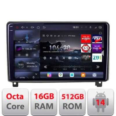 Navigatie Peugeot 407 2004-2011 8 core QLED 2K 16+512GB 360  Android Waze USB Navigatie Internet Youtube Radio Edotec