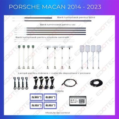 Lumini ambientale Porsche Macan 2014-2023 set complet control telefon sau sistem original
