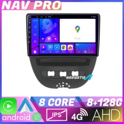 Navigatie Citroen C1 Peugeot 107 Toyota Aygo 2005 2014 EDOTEC-LITE Android Ecran 720P Octa Core 8 128 Carplay