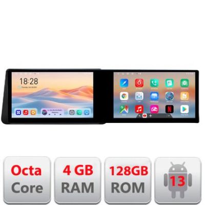 Navigatie Nissan Micra 2014-2024 Edotec 2 ecrane  8 core 4+128 21.6 inch Incell android Wifi 5Ghz gps internet