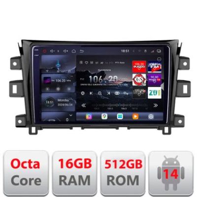 Navigatie NIssan Navara 2017- Edotec Kit-NAVARA17 8 core QLED 2K 16+512GB 360 Android Waze USB Navigatie Internet Youtube Radio