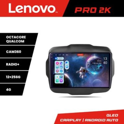 Navigatie Jeep Renegade 2015-2020 Lenovo Kit-500 8 core QLED 2K 12+256 360 Android Waze USB Navigatie Internet Youtube Radio