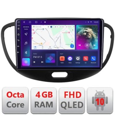 Navigatie Hyundai I10 2007-2013 Android radio gps internet quad core 4+64 carplay android auto KIT-i10-2007+EDT-E309v3