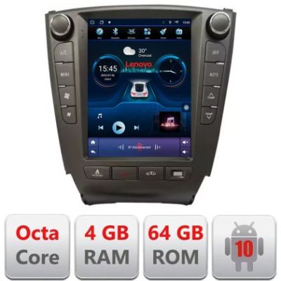Navigatie Lexus IS 2005-2012 Lenovo Tesla Qled 9.7" Octacore 4Gb RAM 64Gb Hdd 4G DSP Carplay Android Auto 360 camere Bluetooth