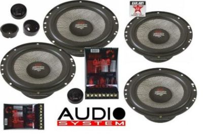 Set 4 Difuzoare componente, Audio System X-165, 4 căi, 165mm, Kickbass, Crossovere plug'n'play, 2x 300 W/220 W, 2 Ohm