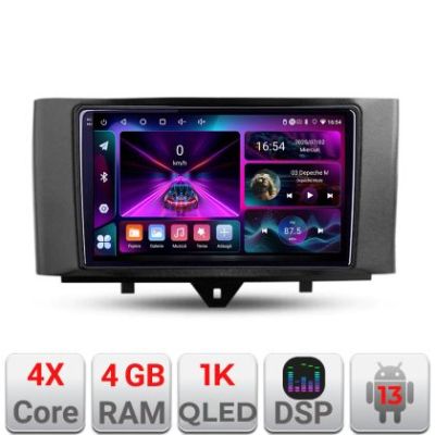 Navigatie Smart For Two 2010-2015 A-Smart10  4+64 InCell Display 1K Android Waze USB Navigatie Internet Youtube Radio