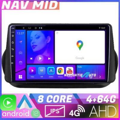 Navigatie Peugeot Bipper, Citroen Nemo, Fiat Qubo 2008-2017 Octa Core EDOTEC-LITE Android Ecran 720P Octa Core 4+64 Carplay  Android auto v2