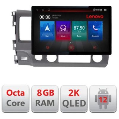 Navigatie Honda Civic Sedan N-044 ecran 13" 2K 8+128 Android Waze USB Navigatie 4G 360 Toslink Youtube Radio KI