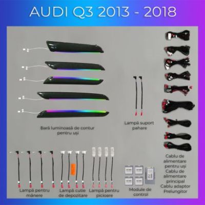Lumini ambientale Audi Q3 8U 2013-2018 set complet control telefon sau sistem original