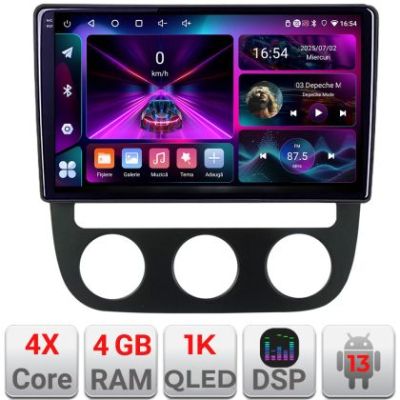 Navigatie VW Golf 5 2004-2010 clima automatica Android radio gps internet 4+64 InCell Display 1K KIT-golf5-automatic+EDT-E210-RK