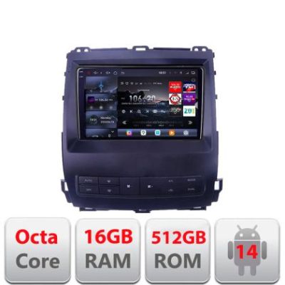 Navigatie Toyota Prado J120 2002-2009 Edotec Kit- j120 8 core QLED 2K 16+512GB 360 Android Waze USB Navigatie Internet Youtube Radio