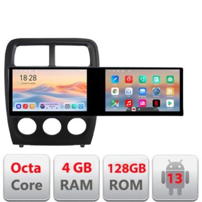 Navigatie Dodge Caliber 2010-2012 Kit-caliber Edotec 2 ecrane  8 core 4+128 21.6 inch Incell android Wifi 5Ghz gps internet S