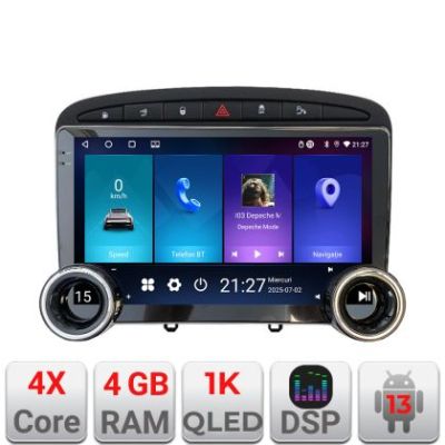 Navigatie Peugeot 308 Kit-038 Edotec  4+64 10.5 inch Incell 1K android Wifi 5Ghz gps internet