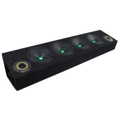 Cutie cu difuzoare iluminate Phoenix Gold 1700W ieșire SPL 2 x 4 OHM 4 x difuzoare midrange 2 x tweetere pro audio