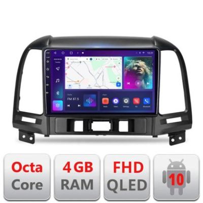 Navigatie Hyundai Santa Fe B-008 Android Ecran QLED octa core 4+64 carplay android auto KIT-008+EDT-E309V3