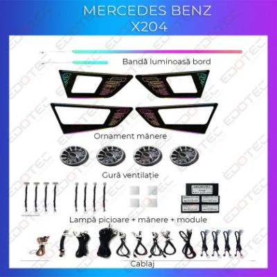 Lumini Ambientale Mercedes Benz X204 set complet control telefon sau sistem original