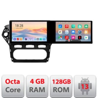 Navigatie Ford Mondeo 2010-2014 Kit-mondeo-clima Edotec 2 ecrane  8 core 4+128 21.6 inch Incell android Wifi 5Ghz gps internet