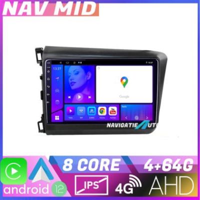Navigatie Honda Civic 2012 2015 KIT 132 EDOTEC-LITE Android Ecran 720P Octa Core 4 64 Carplay