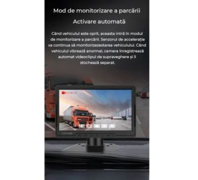 Monitor auto cu 4 camere DVR camion heavy duty Lenovo LG03 1080p toate camerele