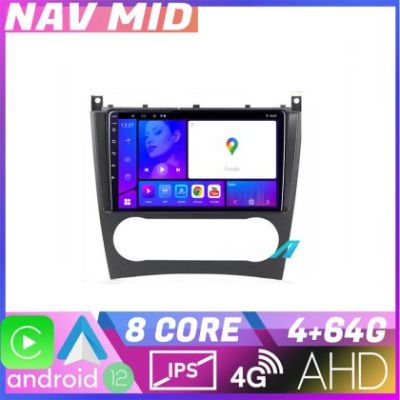 Navigatie Mercedes Clasa C W203 facelift KIT 093 EDOTEC-LITE Android Ecran 720P Octa Core 4 64 Carplay