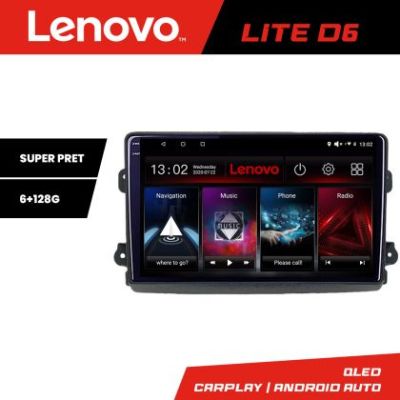Navigatie Fiat Ducato 2021- Lenovo QLED Octa core 6+128 DSP Wifi 5Ghz Android radio gps internet KIT-ducato2024+LITE-9-6+128